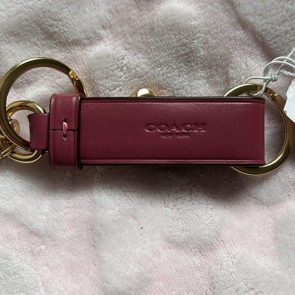Coach Light Raspberry Trigger Snap with Charms Key Ring - Picture 5 of 7
